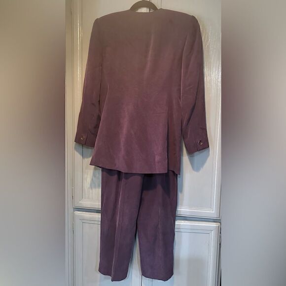 Dana Buchanan Petites Silk Suit Purple - Picture 2 of 11